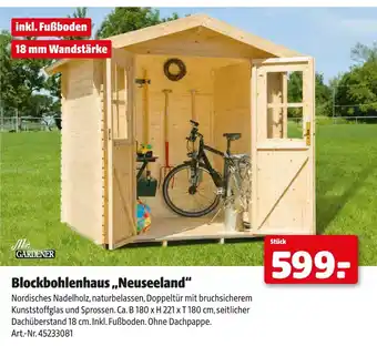 Hagebau Mr. gardener blockbohlenhaus neuseeland Angebot