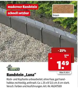 Hagebau Mr. gardener randstein luna Angebot