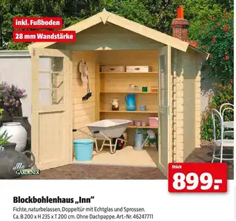 Hagebau Mr. gardener blockbohlenhaus „inn“ Angebot