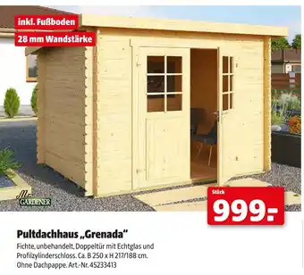 Hagebau Mr. gardener pultdachhaus „grenada“ Angebot