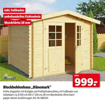 Hagebau Mr. gardener blockbohlenhaus dänemark Angebot