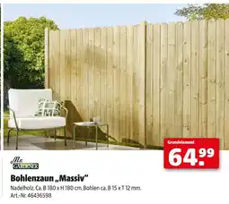 Hagebau Mr. gardener bohlenzaun massiv Angebot