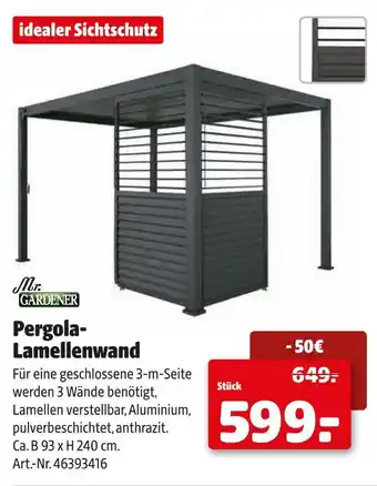 Hagebau Mr. gardener pergola-lamellenwand Angebot