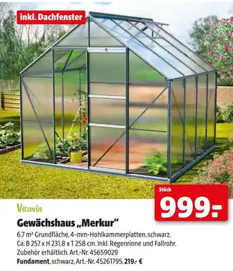 Hagebau Vitavia gewächshaus „merkur“ Angebot