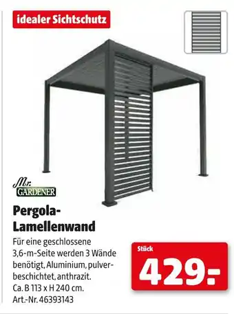 Hagebau Mr. gardener pergola-lamellenwand Angebot