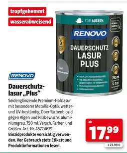 Hagebau Renovo dauerschutzlasur „plus“ Angebot