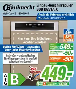 Expert Bauknecht einbau-geschirrspüler bob d651a x Angebot