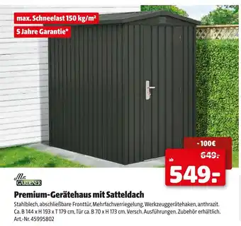 Hagebau Mr. gardener premium-gerätehaus mit satteldach Angebot