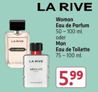 Rossmann La rive woman eau de parfum oder man eau de toilette Angebot