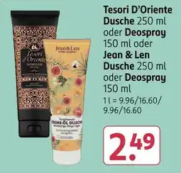 Rossmann Tesori d’oriente oder jean & len dusche oder deospray oder dusche Angebot