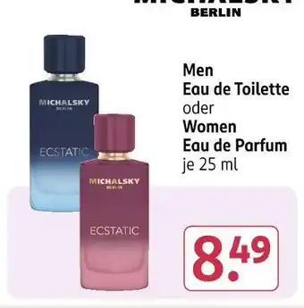 Rossmann Michalsky berlin men eau de toilette oder women eau de parfum Angebot