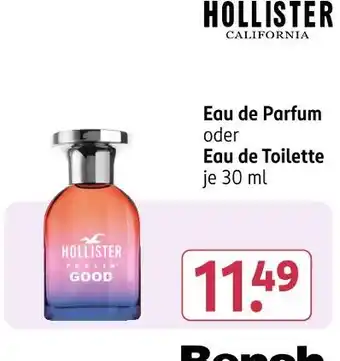 Rossmann Hollister eau de parfum oder eau de toilette Angebot