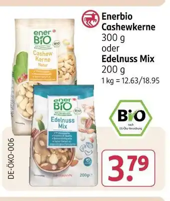 Rossmann Enerbio cashewkerne oder edelnuss mix Angebot