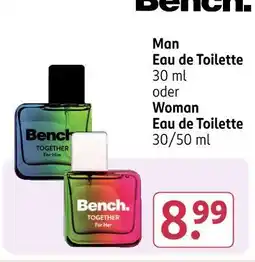 Rossmann Bench. man eau de toilette oder woman eau de toilette Angebot