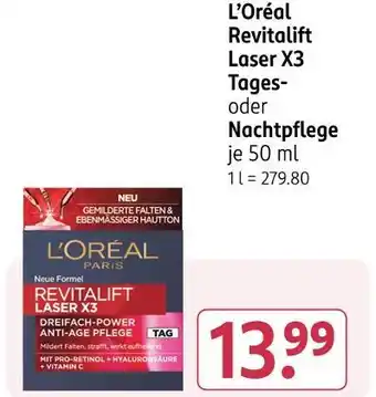 Rossmann L'oréal revitalift laser x3 tages- oder nachtpflege Angebot