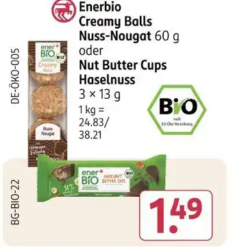 Rossmann Enerbio creamy balls oder nut butter cups Angebot