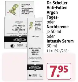 Rossmann Dr. scheller anti-falten argan tages-, nachtcreme oder intensiv serum Angebot