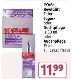 Rossmann L'oréal revitalift filler tages- oder nachtpflege Angebot