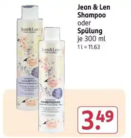 Rossmann Jean & len shampoo oder spülung Angebot