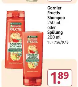 Rossmann Garnier fructis shampoo oder spülung Angebot