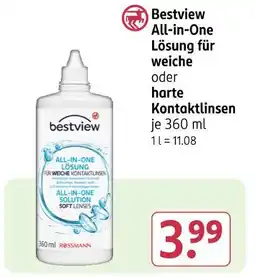 Rossmann Bestview all-in-one lösung für weiche oder harte kontaktlinsen Angebot