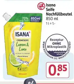 Rossmann Isana seife nachfüllbeutel Angebot