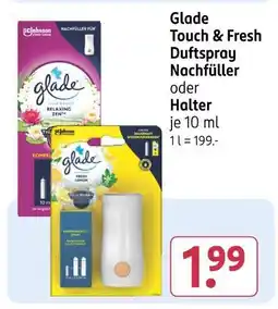 Rossmann Glade touch & fresh duftspray nachfüller oder halter Angebot