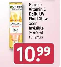 Rossmann Garnier vitamin c daily uv fluid glow oder invisible Angebot