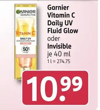 Rossmann Garnier vitamin c daily uv fluid glow oder invisible Angebot