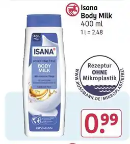 Rossmann Isana body milk Angebot