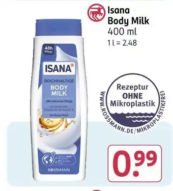 Rossmann Isana body milk Angebot