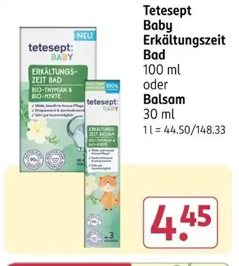 Rossmann Tetesept baby erkältungszeit bad oder balsam Angebot