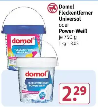 Rossmann Domol fleckentferner universal oder power-weiß Angebot