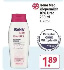 Rossmann Isana med körpermilch 10% urea Angebot