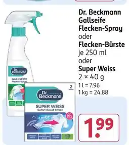 Rossmann Dr. beckmann gallseife flecken-spray, flecken-bürste oder super weiss Angebot