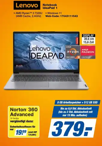 Expert Lenovo notebook ideapad 1 Angebot