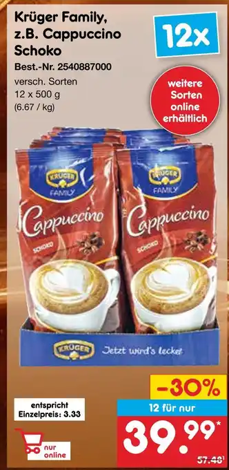 Netto Marken-Discount Krüger cappuccino schoko Angebot