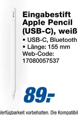 Expert Apple eingabestift apple pencil (usb-c), weiß Angebot