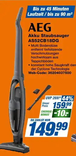 Expert Aeg akku staubsauger as52cb18dg Angebot