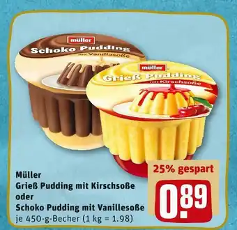 REWE Müller grieß pudding mit kirschsoße oder grieß pudding mit kirschsoße Angebot