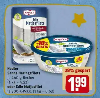 REWE Nadler sahne heringsfilets oder edle matjesfilet Angebot