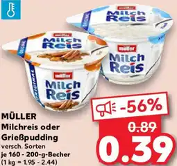 Kaufland MÜLLER Milchreis oder Grießpudding Angebot