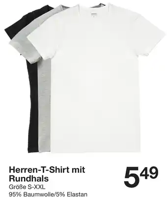 Zeeman Herren-T-Shirt mit Rundhals Angebot