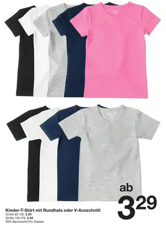 Zeeman Kinder-T-Shirt mit Rundhals oder V-Ausschnitt Angebot