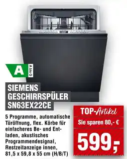 Handelshof SIEMENS GESCHIRRSPÜLER SN63EX22CE Angebot