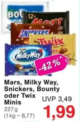 Jawoll Mars, Milky Way, Snickers, Bounty oder Twix Angebot