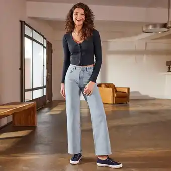 NKD Damen-Jeans mit weitem Bein und hoher Taille Angebot