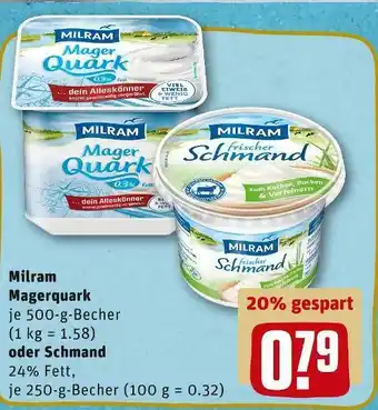 REWE Milram magerquark oder schmand Angebot