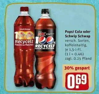 REWE Pepsi cola oder schwip schwap softdrinks Angebot