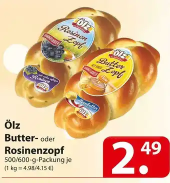 Famila Nord Ost Ölz butter- oder rosinenzopf Angebot